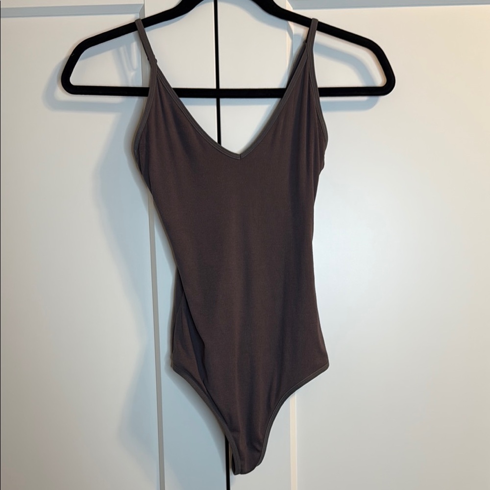 Talula Gray Fitted Bodysuit Top